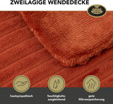 Gözze - Wygodny i miękki koc o wyglądzie sztruksu, 1620 g/sztuka, 150 x 200 cm - cynamonowe Łóżka i koce Besuche den GÃ¶zze-Store