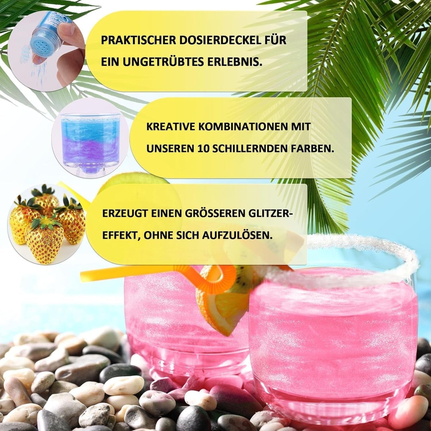 Kicofood, brokat jadalny, 5 gramów, różne kolory Sklep Glitter Naty