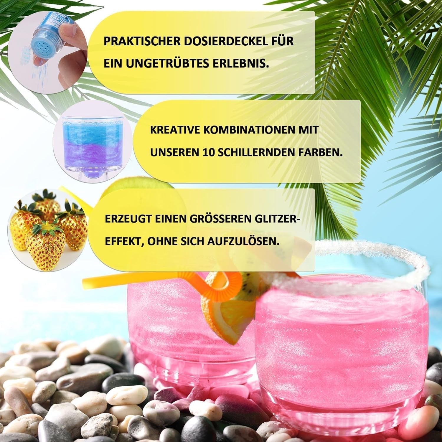 Kicofood, brokat jadalny, 5 gramów, różne kolory Sklep Glitter Naty