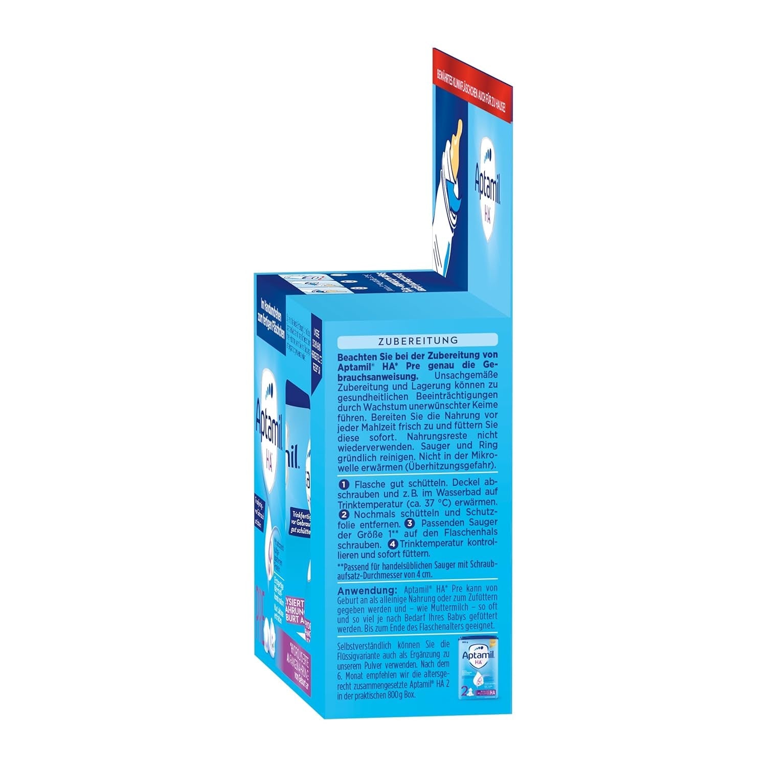 Aptamil HA Pre Ready to Drink – Mleko hydrolizowane dla niemowląt od urodzenia – 4 x 2 x 90 ml