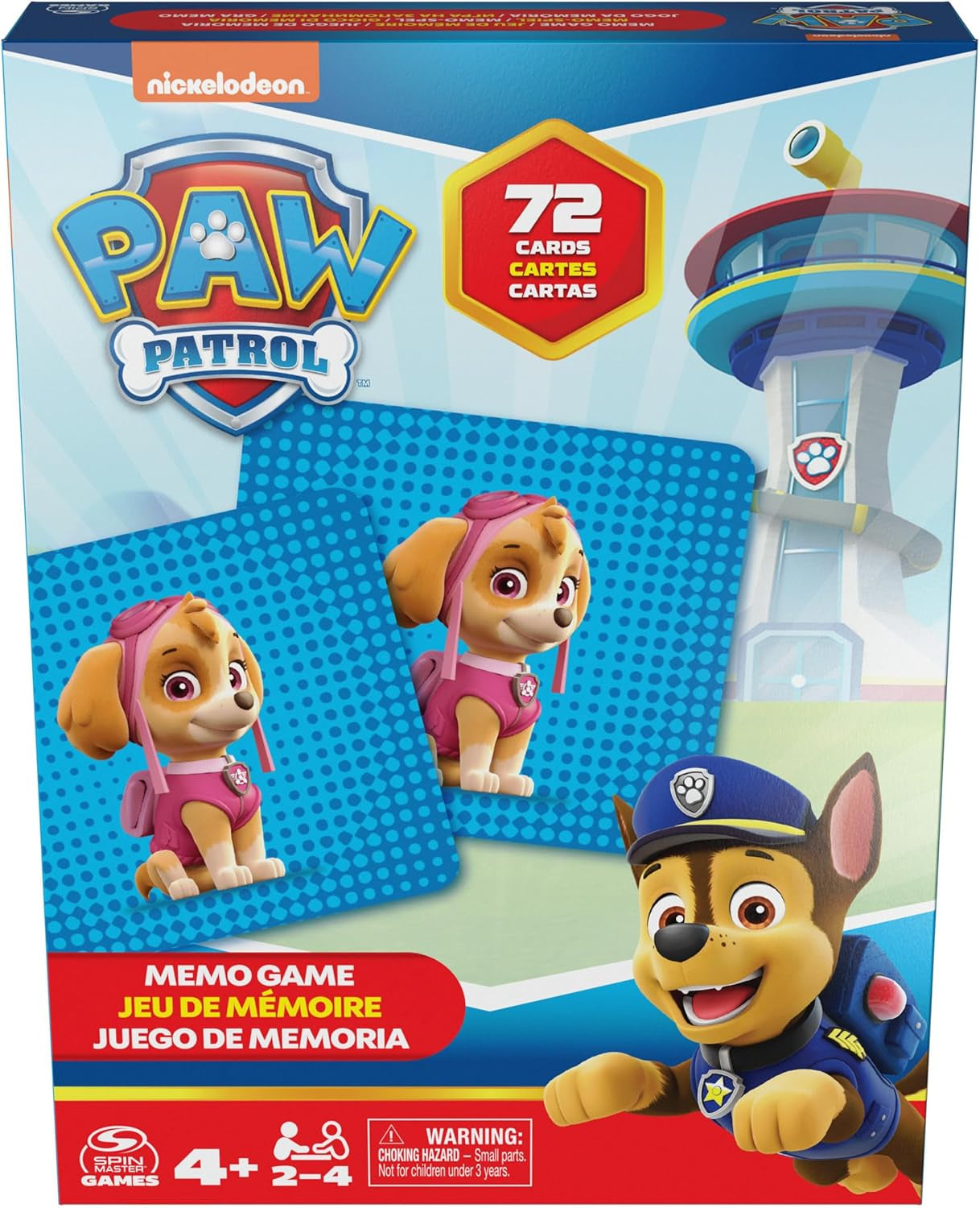 Spin Master Gry Psi Patrol, gra pamięciowa, zabawka Psi Patrol, Chase, Stella, Marcus, Ruben, gry pamięciowe z książeczkami, dla dzieci powyżej 4 lat Figurki Naty Shop