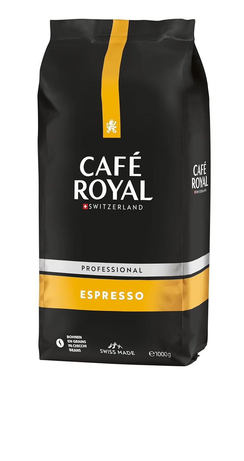 Café Royal Professional Line Espresso - Kawa ziarnista do automatycznych ekspresów do kawy, Intensywna treść, Intensywne palenie, Moc 3/5, Rainforest Alliance, 1 kg