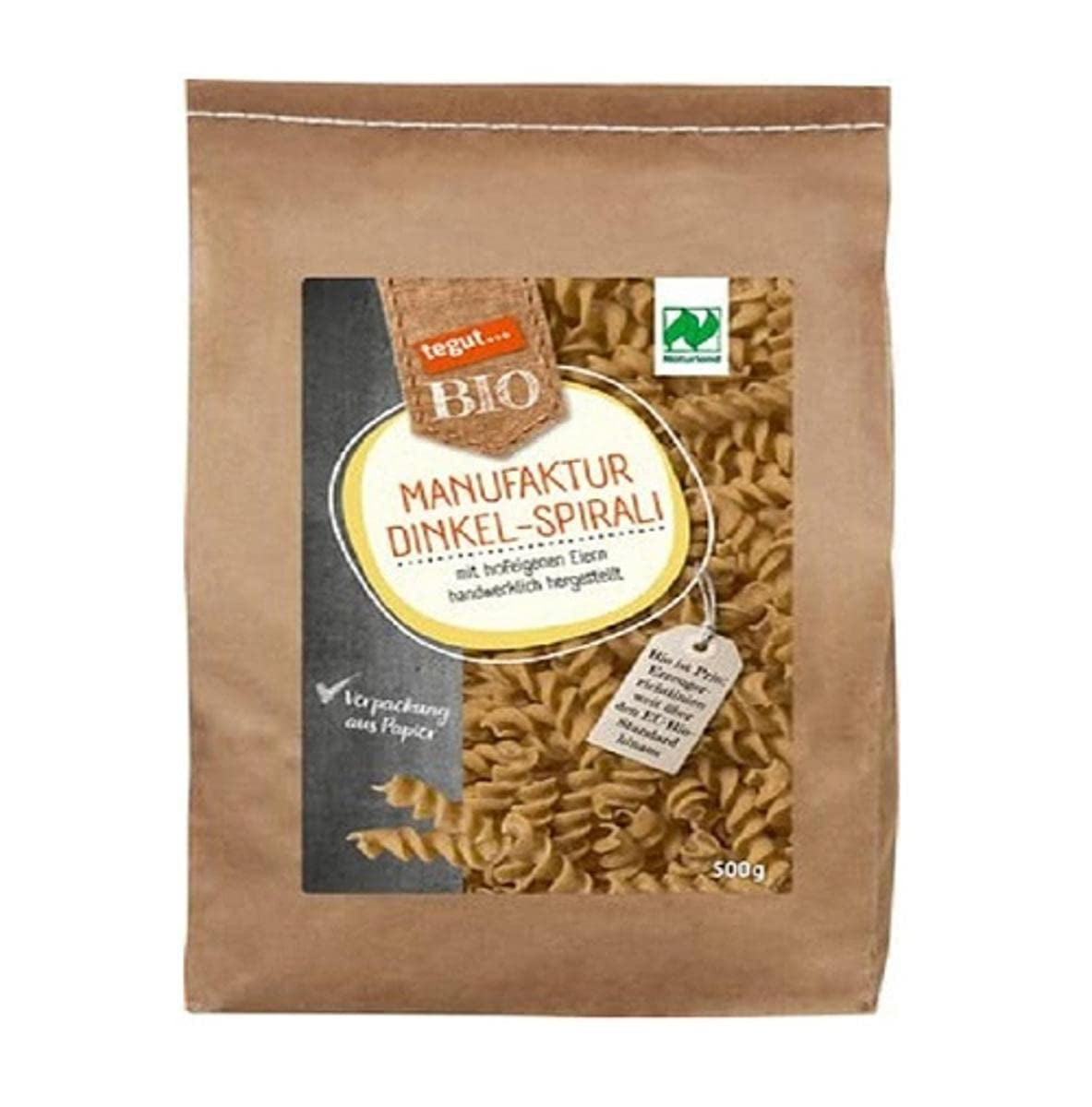 tegut... Organiczny makaron spiralny orkiszowy, 1 x 500 g