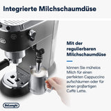 De'Longhi Dedica Style EC 685.B – Ekspres do espresso z kolbą, ekspres do kawy z profesjonalnym spieniaczem do mleka, szerokość tylko 15 cm, na kawę mieloną lub kapsułki ESE, zbiornik na wodę 1 l, kolor czarny