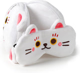 Poduszka podróżna z maską Relaxeazzz - talizman kota Maneki Neko Poduszki podróżne Naty Shop