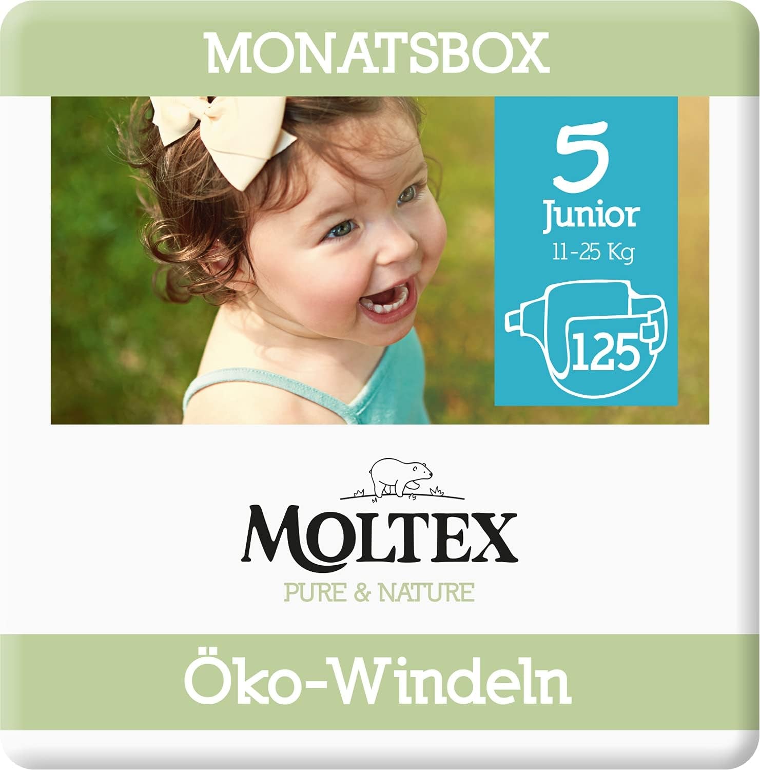 Organiczne pieluszki Pure & Nature Rozmiar 6 XL (17-28kg) Pudełko miesięczne 84 pieluszki organiczne