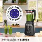 Mikser stojący szybkoobrotowy Vitapower Serie 6 MMBD665B1, 45 000 obr./min, 6 programów Inkl Heiße Suppe & Reinigung, 2 l Mixbehälter, Stopfer, Spülmaschinenfeste Teile, Made in Europe, 1800 W, Schwarz Kitchen Naty Shop