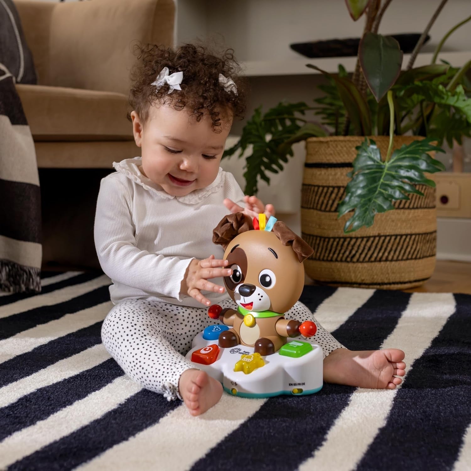 Baby Einstein, Drum & Learn Dean Muzyczna zabawka edukacyjna – multisensoryczna zabawka dla dziecka, 2 tryby gry, kolory, kształty i instrumenty, ponad 50 dźwięków, zabawki dla dzieci od 6 miesiąca życia Naty Shop