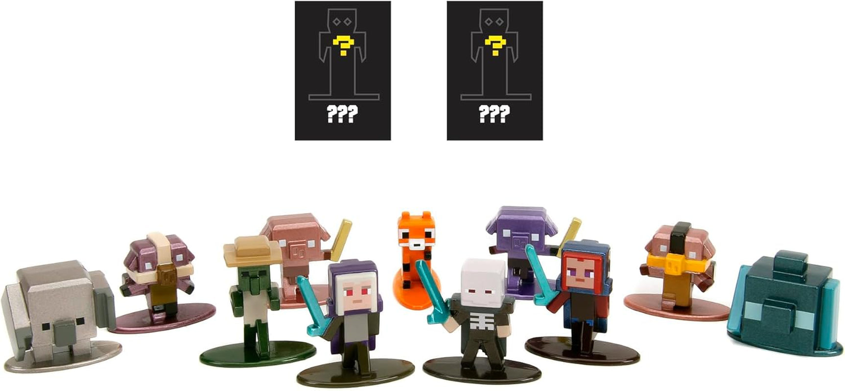 Jada Toys - Minecraft Blind Pack Nanofigs, Wave 2, Minecraft Legends Nano Metal Figurka kolekcjonerska, różne modele, 4 cm, wiek 3+, czarne figurki Naty Shop