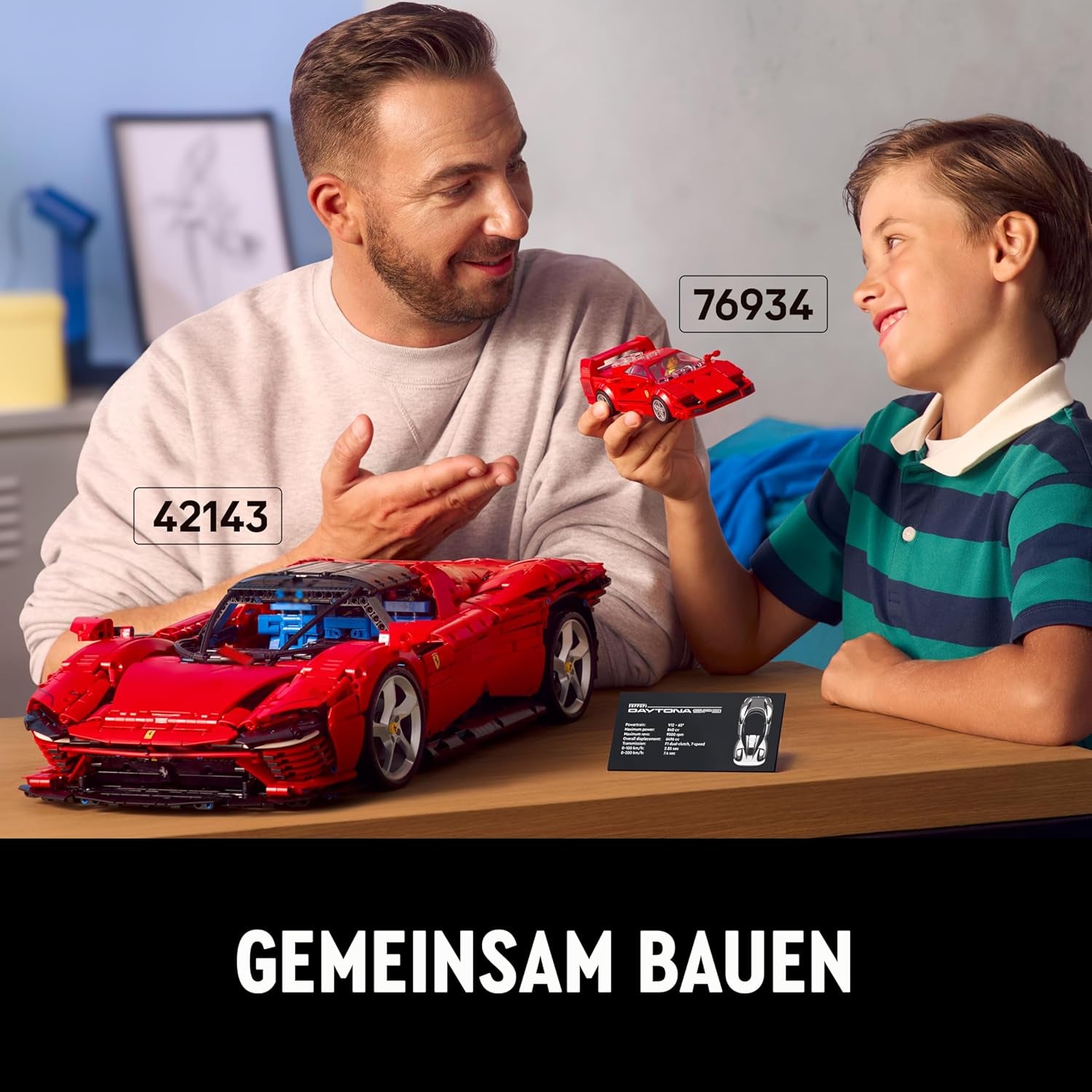 Zestaw LEGO Technic Ferrari Daytona SP3 w skali 1:8, czerwony supersamochód sportowy, rozszerzony model samochodu przedmiot kolekcjonerski, najlepsza koncepcja samochodu 42143 Zestawy do budowania Kup w sklepie LEGO