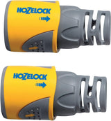 HOZELOCK - 2 złączki do węży Plus Ø 12,5 mm - 15 mm (1/2"- 5/8") Soft Touch: wodoodporne, antypoślizgowe, elastyczne i wydłużone złącze węża, które zapobiega skręcaniu się i kapaniu [2050P0025]