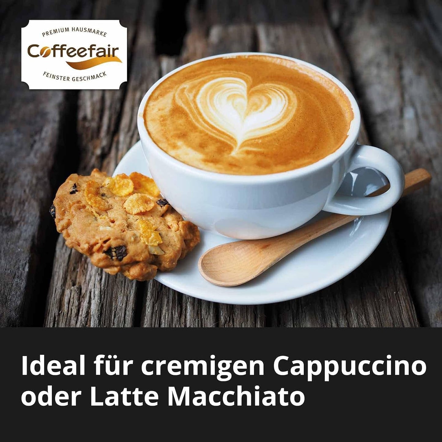 Coffeefair Cafe Creme Kaffeebohnen w Barista Qualität - 1kg dla Kaffeevollautomaten, Mischbohne dla Kaffee oder Espresso verwendbar, schonende Trommelröstung