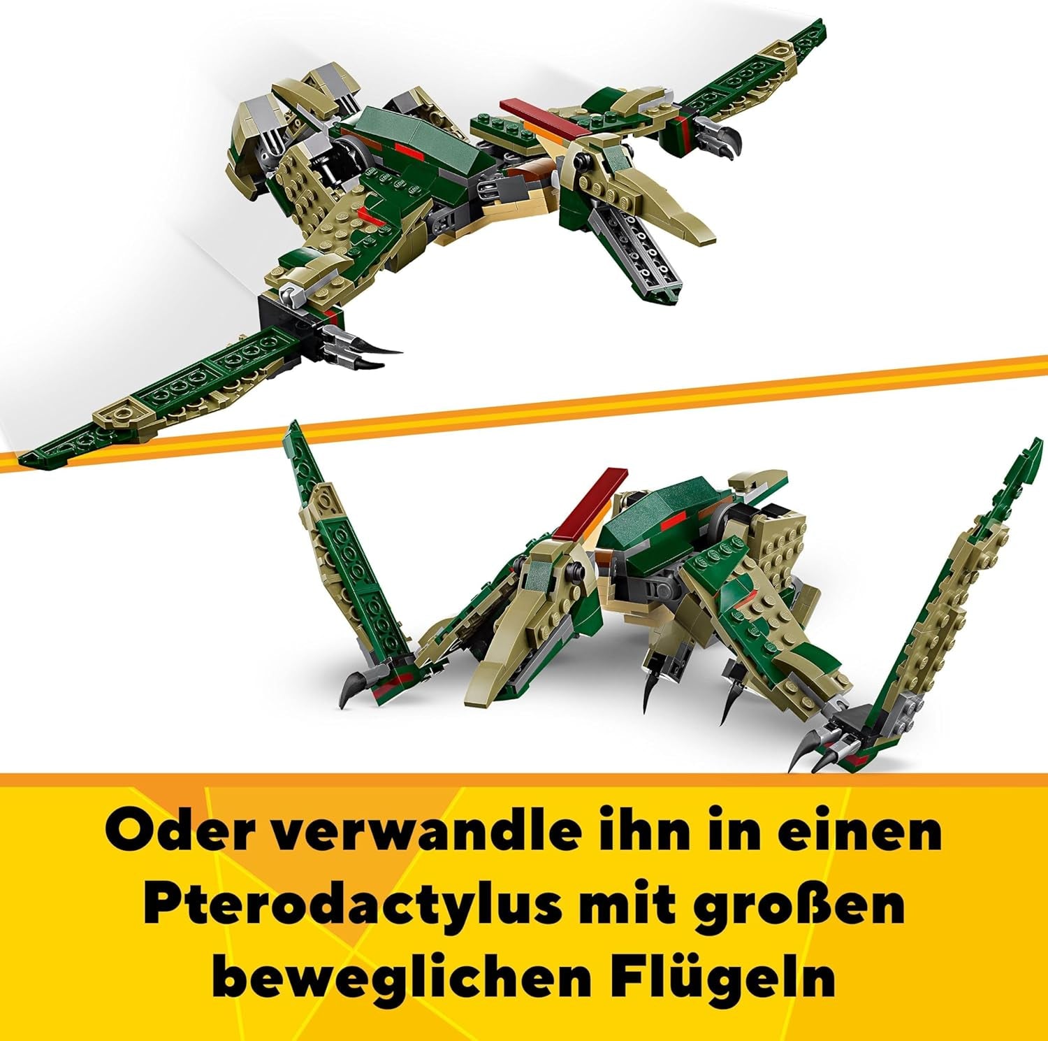 LEGO Creator T.Rex, Dino 3 w 1 Transformowalny Triceratops lub Pterodaktyl, mobilny model dinozaura dla dzieci, prezent dla chłopców i dziewcząt 31151 Zestawy do budowania Besuche w sklepie LEGO
