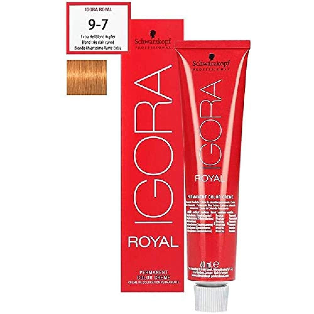 Igora Royal 9-7 bardzo jasny blond miedziany, 79 g Farba do włosów Naty Shop 9-7 Nowość 60 Ml (1 op.)