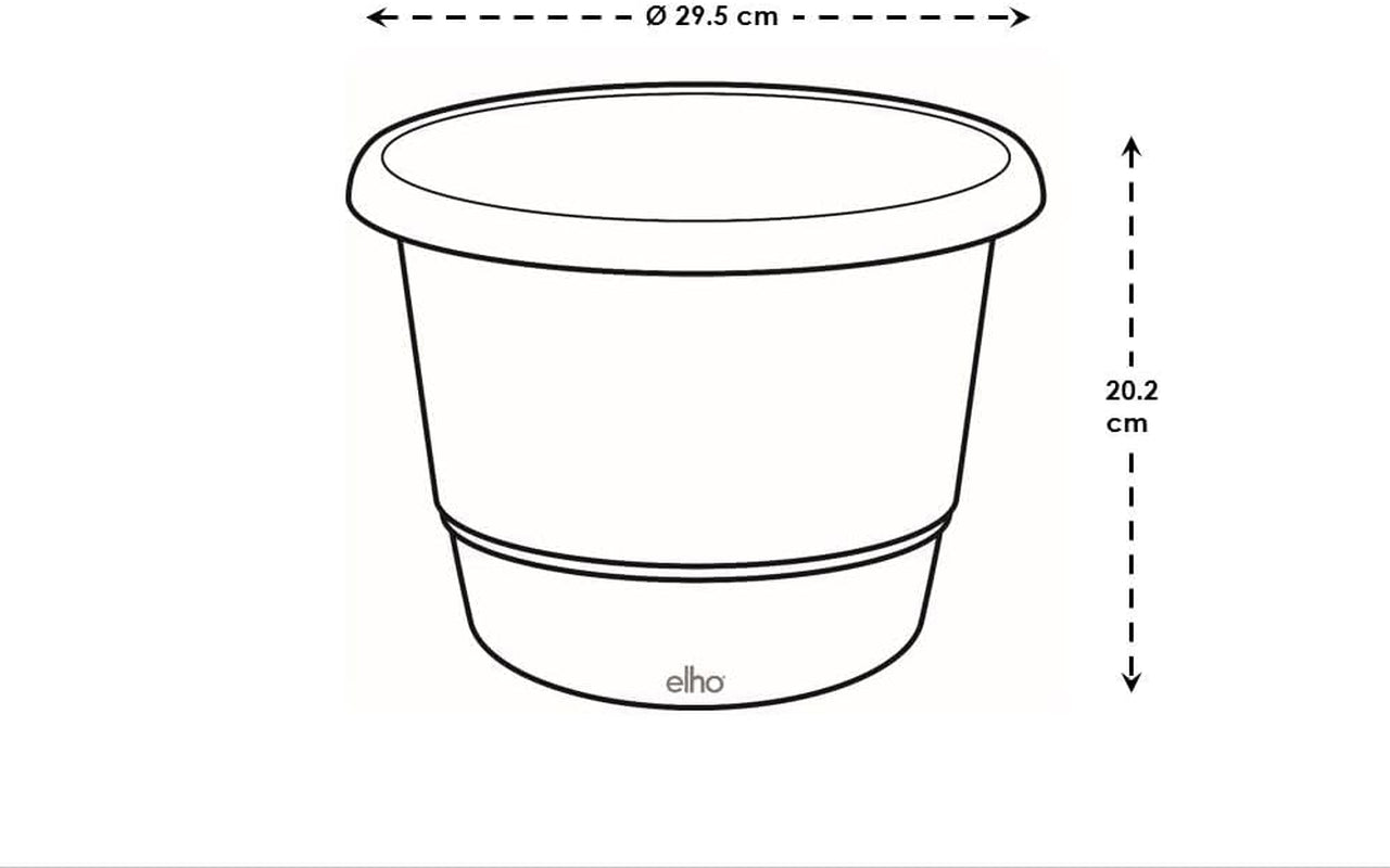 elho Amiga Round 30 - Doniczka do użytku wewnątrz i na zewnątrz - 100% plastiku pochodzącego z recyklingu - Ø 29,5 x wys. 20,2 cm - Beżowy/Beżowy Grzyb
