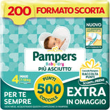 Pampers Baby Dry Maxi Rozmiar 4 (7-18 kg), 200 pieluch + 500 bezpłatnych dodatkowych punktów przytulania