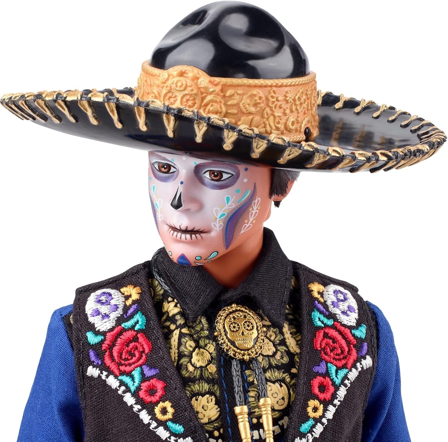 Ken Barbie 2022 lalka Día De Muertos z koszulą, kamizelką i sombrero, farba do twarzy Calavera, prezent dla kolekcjonerów