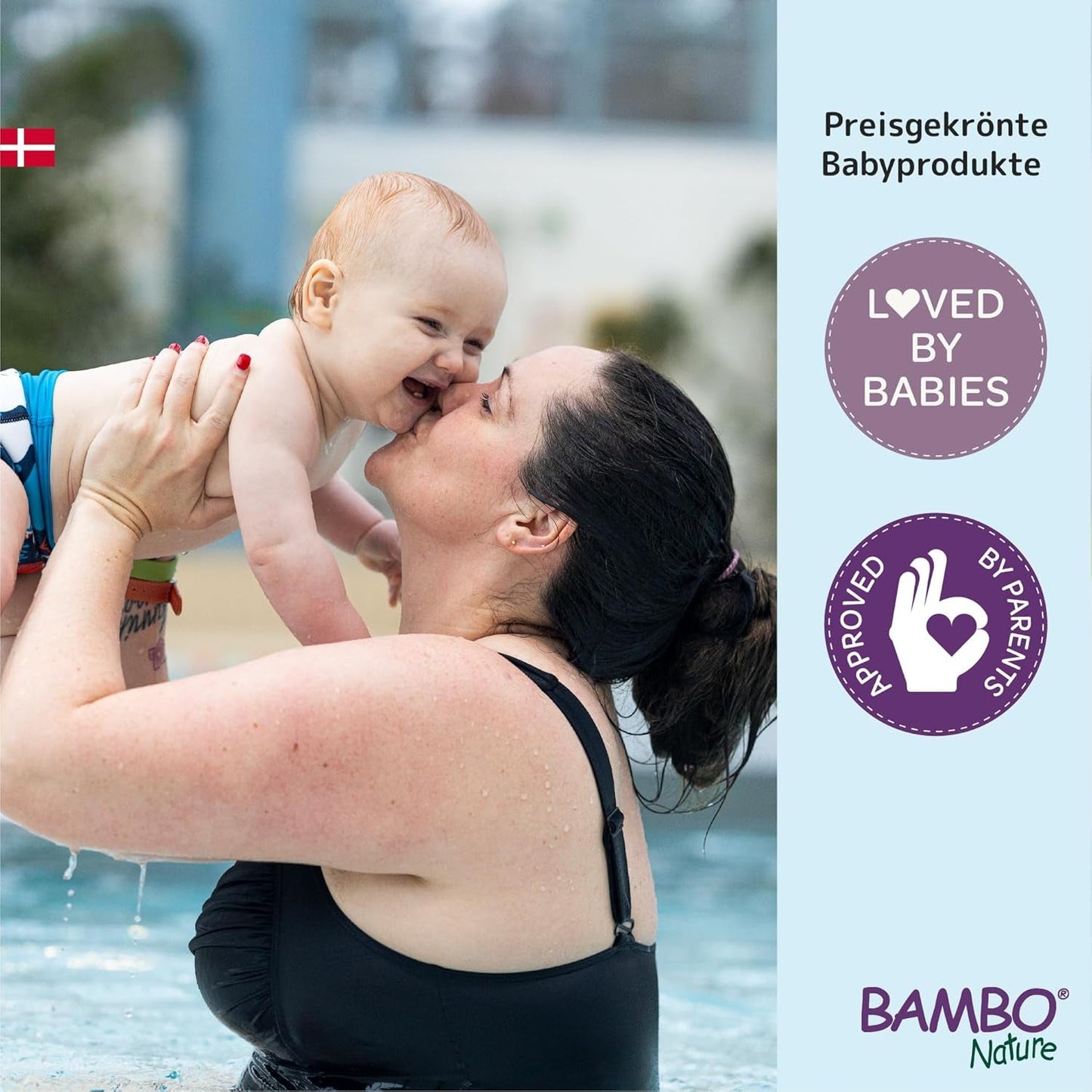 Pieluszki do pływania dla niemowląt Bambo Nature, rozmiar S (7-12kg), 12 pieluszek | Jednorazowe pieluchy do pływania Secure Fit | Wodoodporny komfort podczas zabaw w wodzie