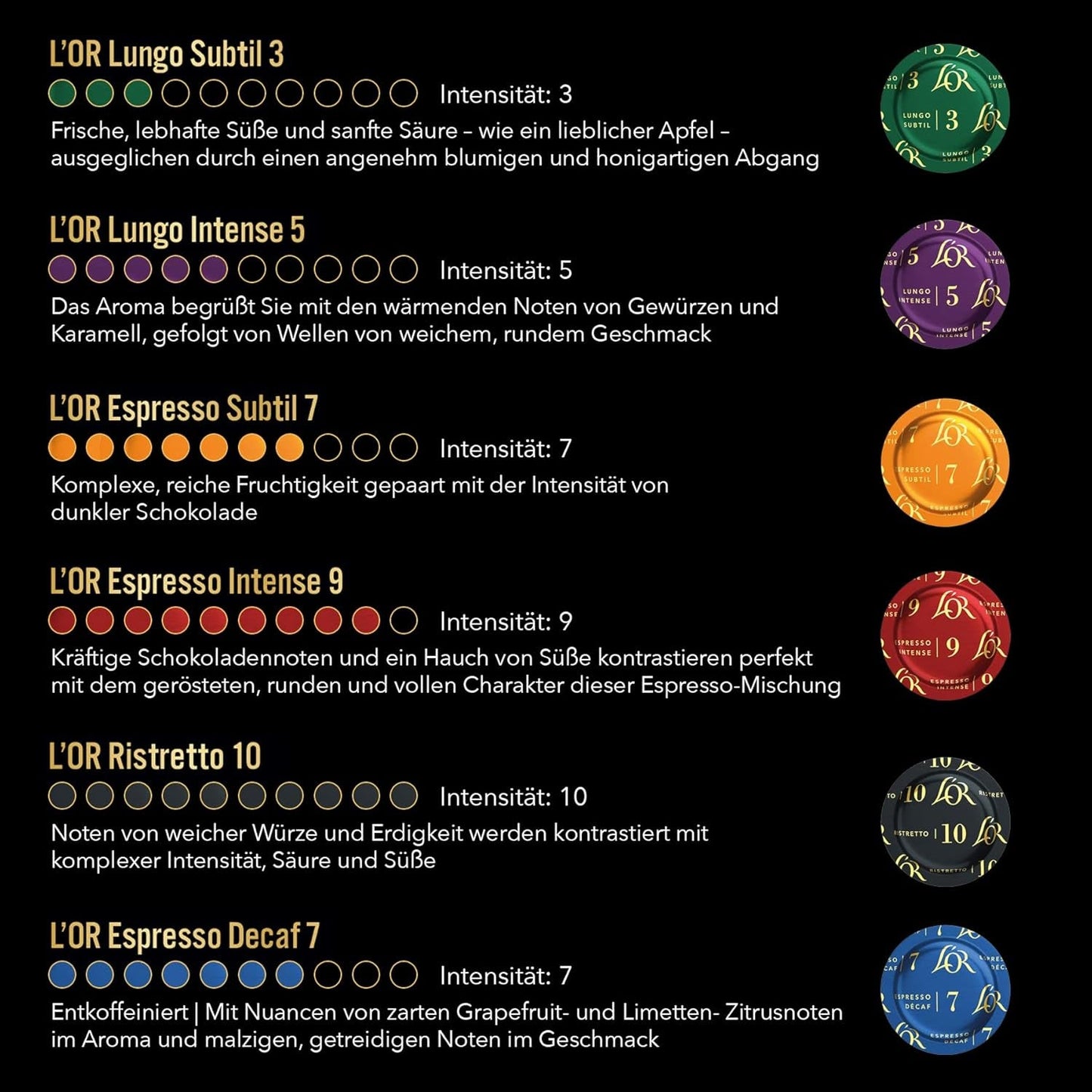 L'OR Suprême Lungo Intense 5, łagodny, Intensität 5/10, kompatybilny z Nespresso* Pro Kaffeekapseln, 50 Kapseln