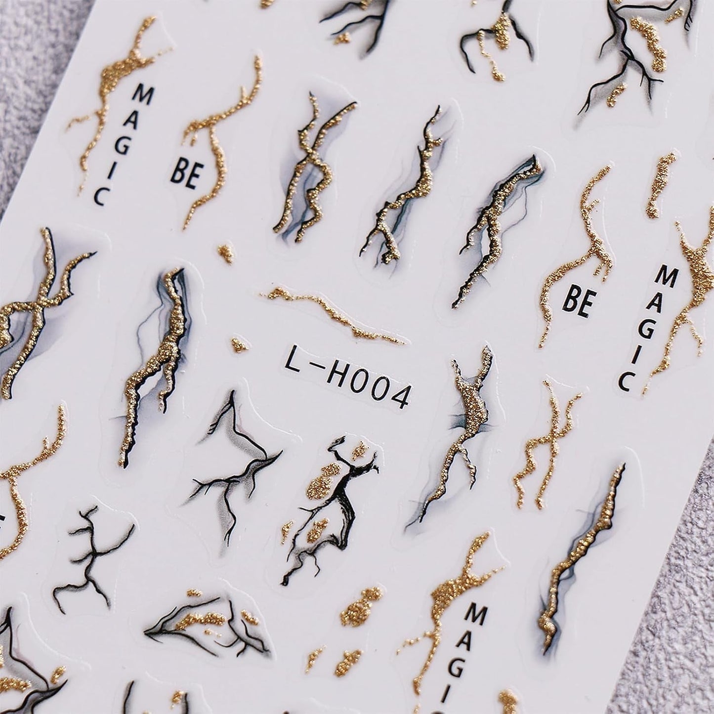 Jmeowio JMEOWIO Nagelsticker Marmor Französische Spitze 10 Blatt Nail Art Naklejka Selbstklebend Nagelaufkleber Bunt Dekoration Nageldesign Zubehör