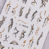 Jmeowio JMEOWIO Nagelsticker Marmor Französische Spitze 10 Blatt Nail Art Naklejka Selbstklebend Nagelaufkleber Bunt Dekoration Nageldesign Zubehör
