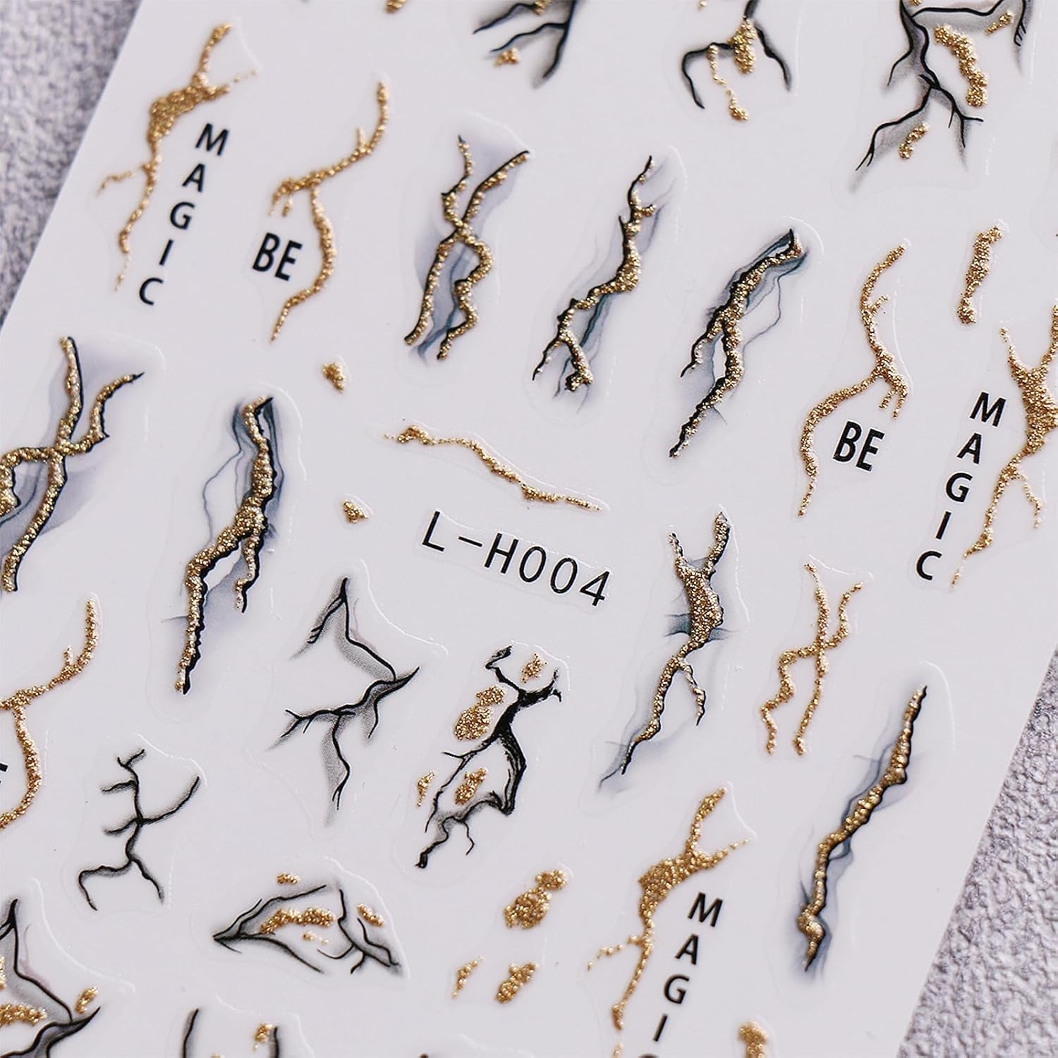 Jmeowio JMEOWIO Nagelsticker Marmor Französische Spitze 10 Blatt Nail Art Naklejka Selbstklebend Nagelaufkleber Bunt Dekoration Nageldesign Zubehör
