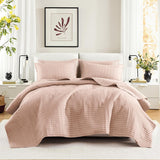Zestaw kołder Comfort Spaces Kienna, luksusowy koc letni z podwójnym szyciem, lekka, miękka pościel przez cały rok, dopasowana poszewka na poduszkę, biały, koc na łóżko king size (264,2 x 228,6 cm), kołdry i kołdry Naty Shop czerwone pełne/królowe (90 x 90 cali)