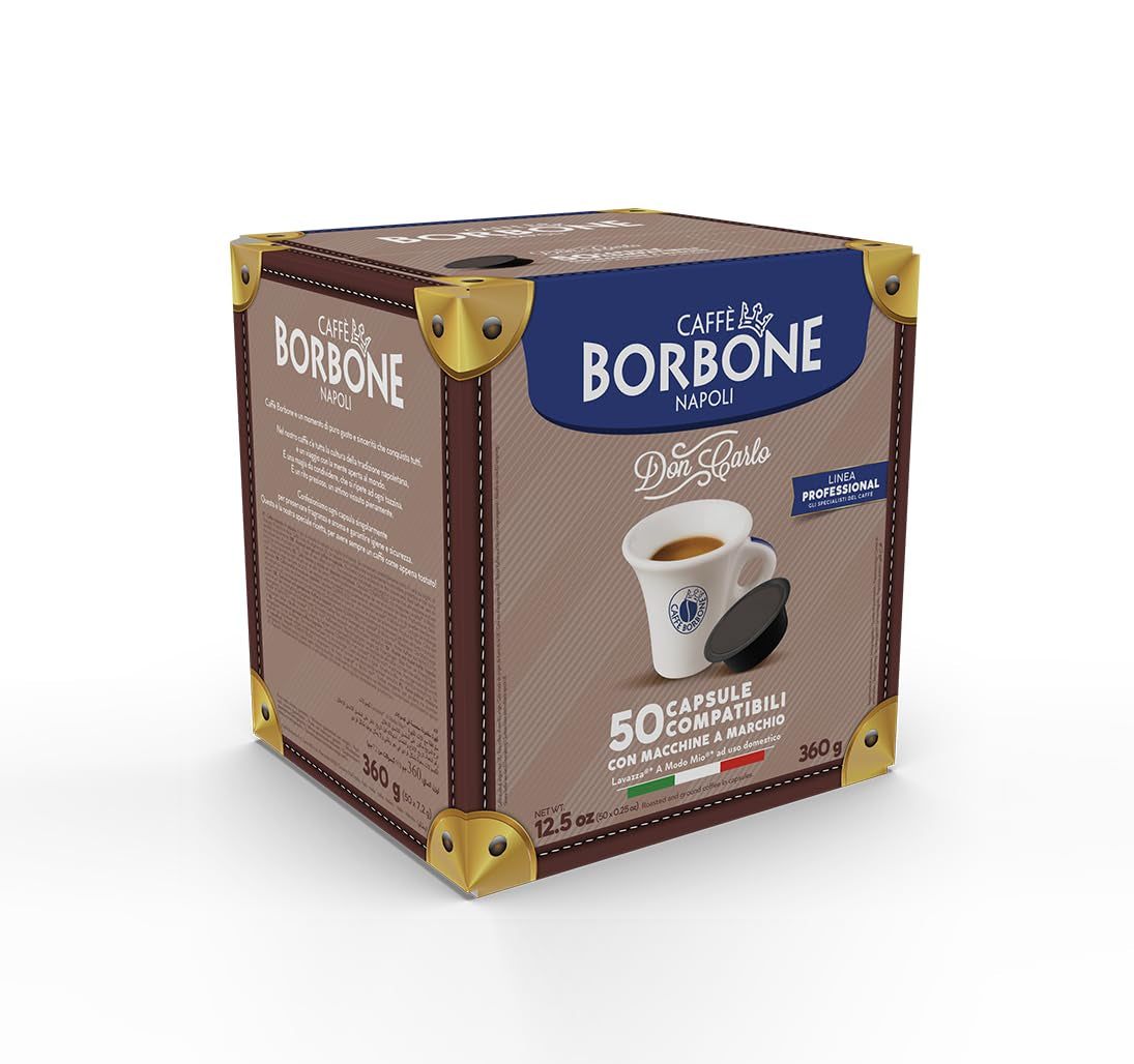 Caffè Borbone Don Carlo Dek Entkofeinierte Kaffeemischung - 50 Kapseln - Kompatybilny z Lavazza®* A Modo Mio®* Haushalts-Espressomaschinen