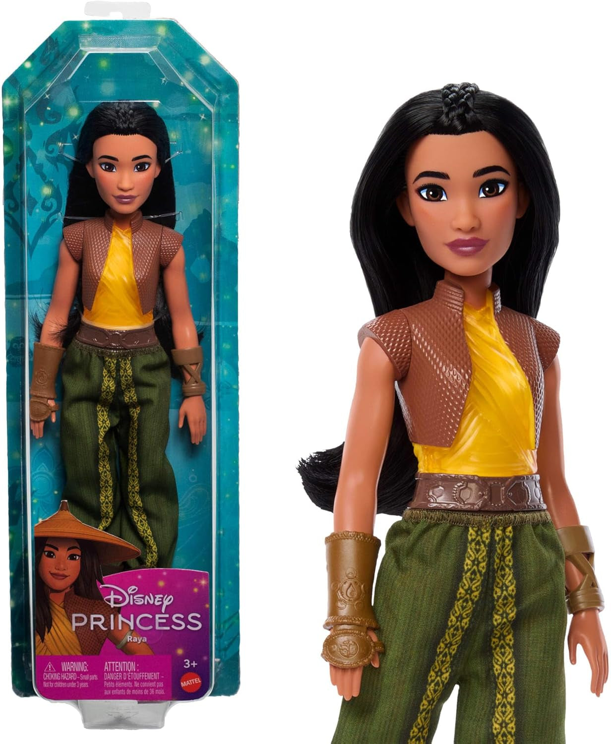 Mattel Disney Zabawka Raya Przegubowa lalka z ubraniami i akcesoriami Prezent dla dzieci inspirowany filmami Disneya HLX22