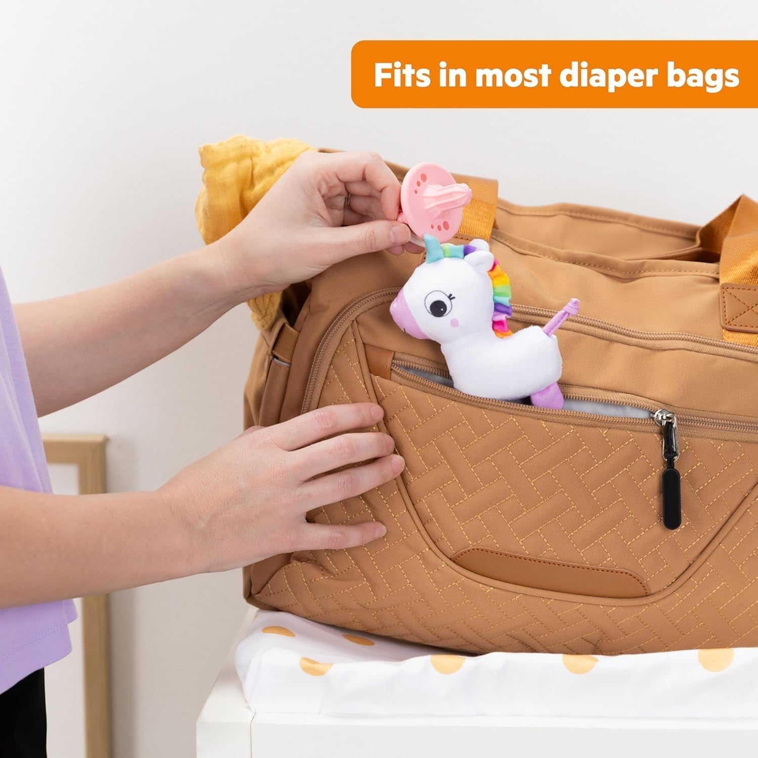 Bright Starts SootheMate Plush Pacifier, Unicorn - Odpinany smoczek w kształcie smoczka dla noworodków i starszych dzieci