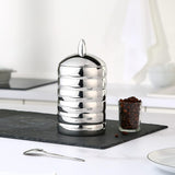 Alessi Kalistò 2 CB02 - Słoik kuchenny ze stali nierdzewnej 18/10 z aluminiową gałką, 114 cl, srebrny Pudełka do przechowywania żywności Naty Shop