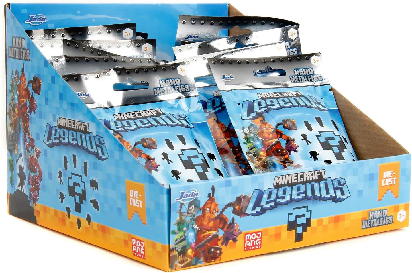 Jada Toys - Minecraft Blind Pack Nanofigs, Wave 2, Minecraft Legends Nano Metal Figurka kolekcjonerska, różne modele, 4 cm, wiek 3+, czarne figurki Naty Shop
