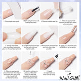 NAILGIL Stały żelowy lakier do paznokci, Stały żel do paznokci, Rzeźba 3D do paznokci z zestawem narzędzi, DIY Domowy salon, Przezroczysty 15G