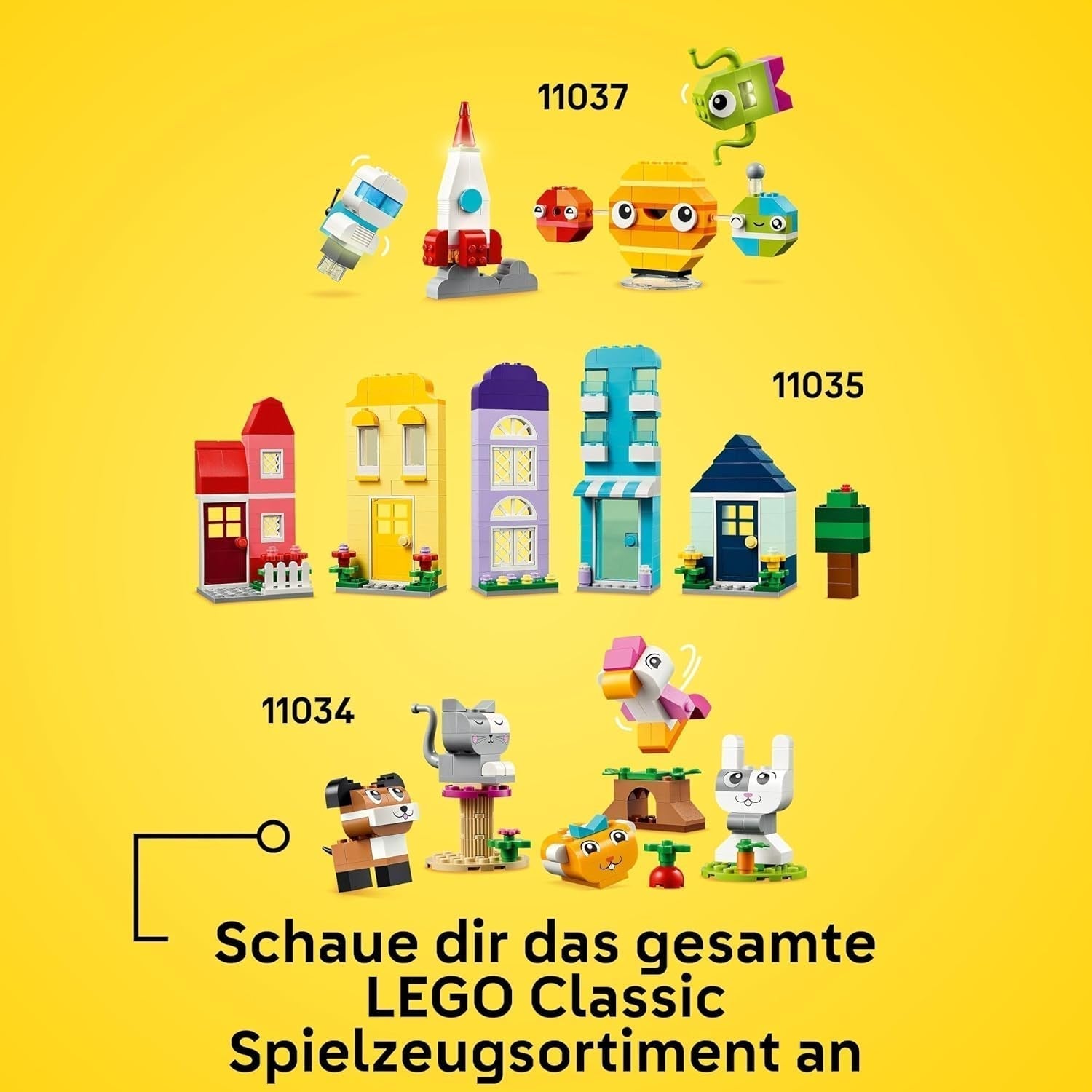 LEGO Classic Kreatywne domy, zestaw klocków do budowania dla dzieci, 850 klocków do budowania, zabawka do budowania domu z akcesoriami, prezent dla chłopców i dziewcząt w wieku 4 lat 11035 Zestawy do budowania Beuche den LEGO-Store