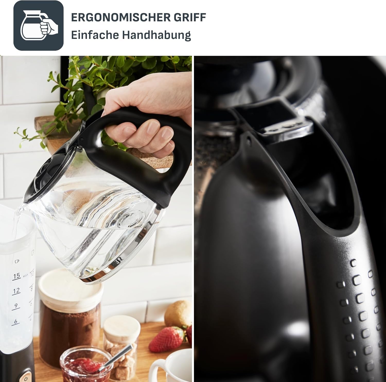 Ekspres do kawy Tefal Includeo z filtrem, Ekspres do kawy Niezwykle łatwy w obsłudze, Odpowiedni dla osób prawo- i leworęcznych, Automatyczne otwieranie pokrywy, 1,25 l, 10 do 15 filiżanek, CM533811