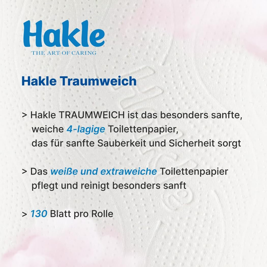 Papier toaletowy Hakle Traumweich - 16 rolek, delikatne oczyszczanie dla dobrego samopoczucia (2 szt.)