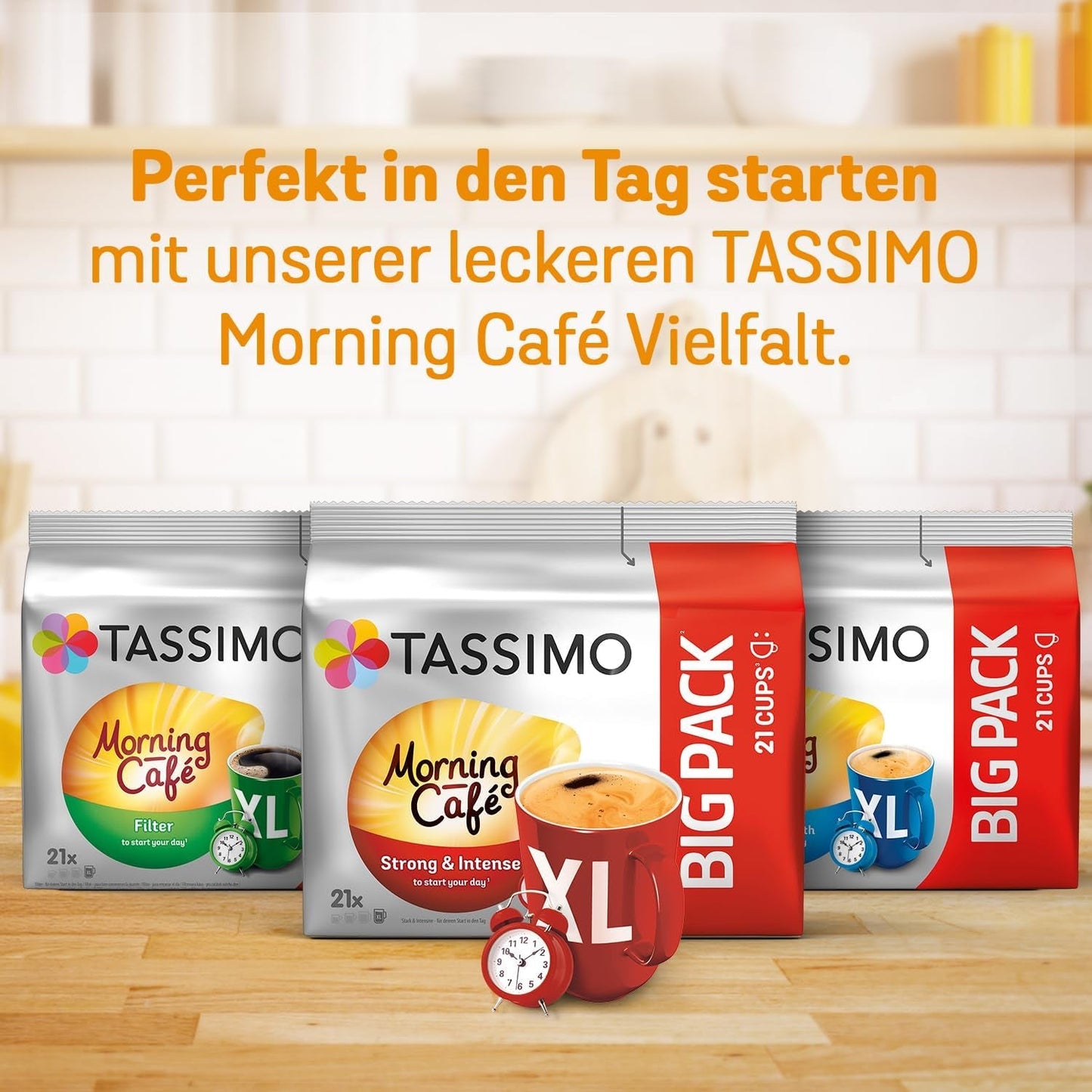 Tassimo Kapseln Moring Café XL Mocny i intensywny, duże opakowanie, 5 x 21 podkładek, 105 Kaffeekapseln