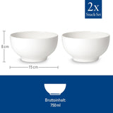 Villeroy & Boch For Me Zestaw 2 misek na płatki zbożowe, biały, Można myć w zmywarce, Można używać w kuchence mikrofalowej, Małe miski dla 2 osób, Miski, Miski na płatki zbożowe, Przekąski lub sosy, Talerz, Porcelana Premium