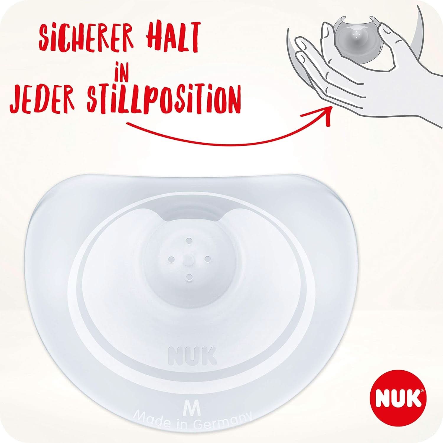 NUK Stillhütchen | Brusthütchen Zum Stillen | Schützt Vor Wunden Brustwarzen | Dünnes Silikon | Duży M (20Mm) | Łącznie z Schutzdozą | 2 Stück Żywność dla niemowląt i akcesoria do karmienia piersią Naty Shop
