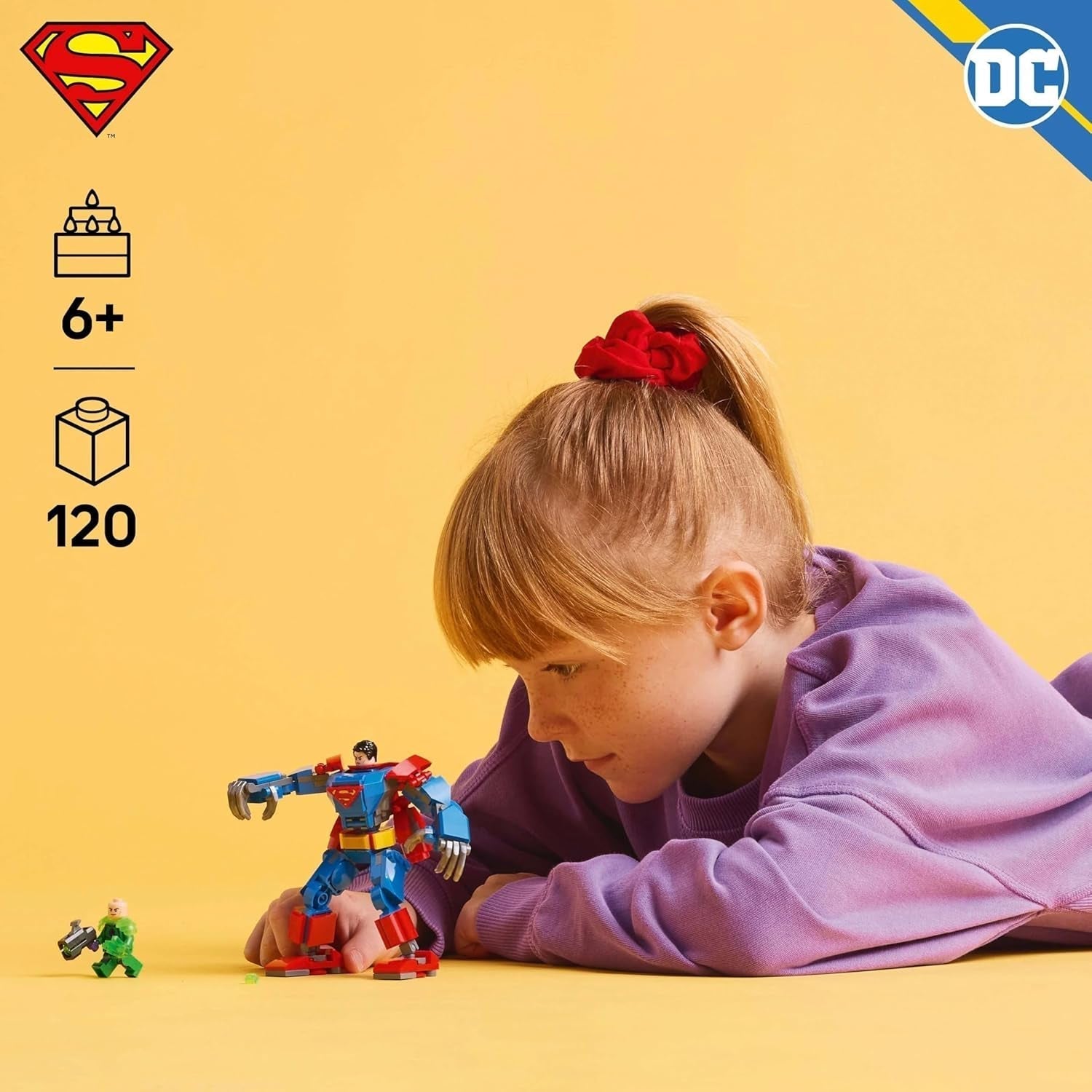 LEGO DC Superman Mech kontra. Lex Luthor — zabawka superbohatera z 2 minifigurkami — figurka do zbudowania z ruchomymi rękami, nogami i palcami — prezent dla chłopców i dziewcząt w wieku od 6 lat 76302 Zestawy do budowania Besuche den LEGO-Store