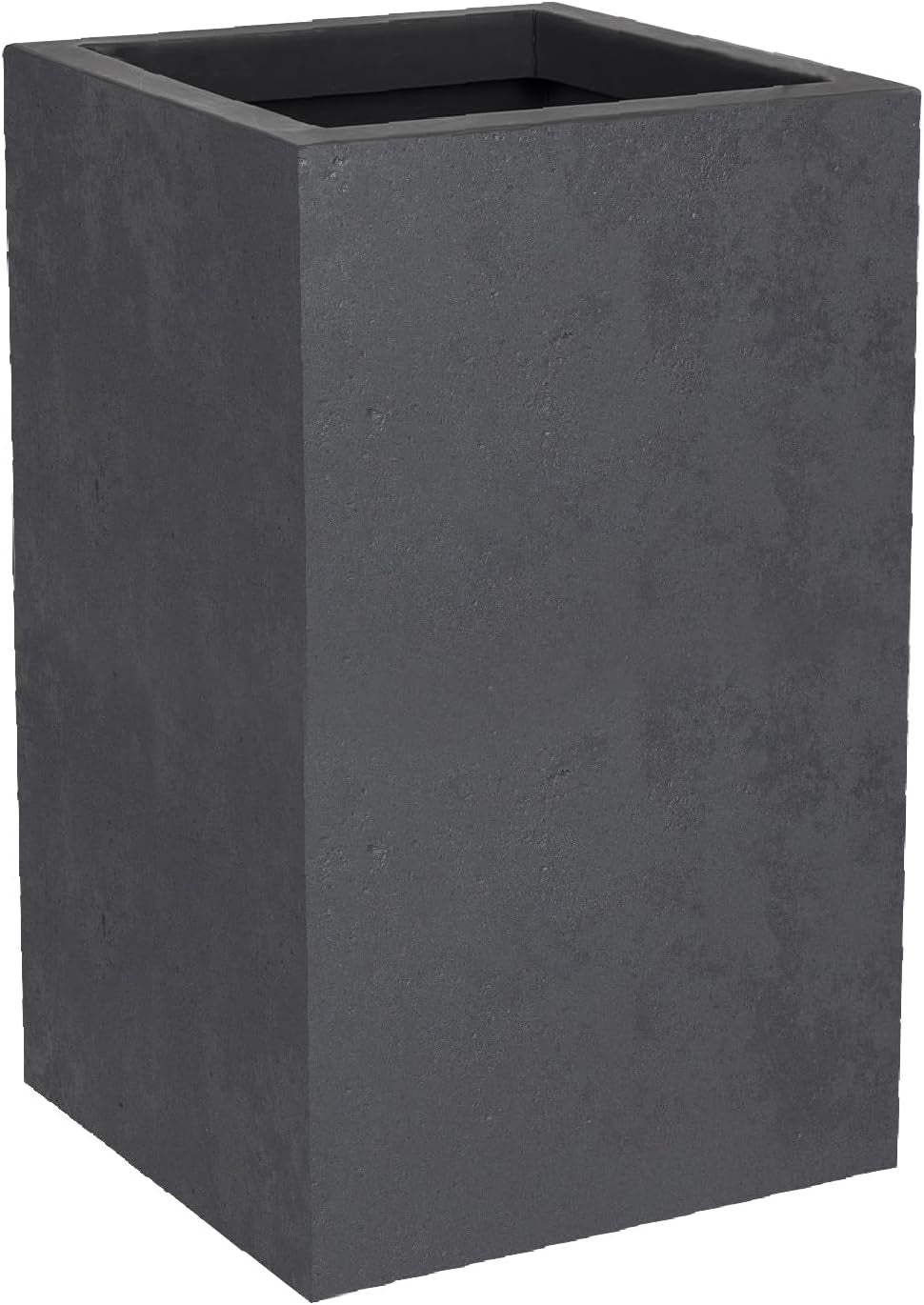 Doniczka bazaltowa, kwadratowa, wysoka, 36 l, wygląd betonu, gładka ściana, zbiornik na wodę, 29,5 x 29,5 x 49,5 cm, antracytowy szary