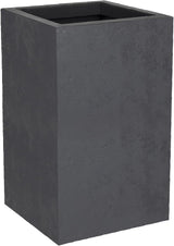 Doniczka bazaltowa, kwadratowa, wysoka, 36 l, wygląd betonu, gładka ściana, zbiornik na wodę, 29,5 x 29,5 x 49,5 cm, antracytowy szary