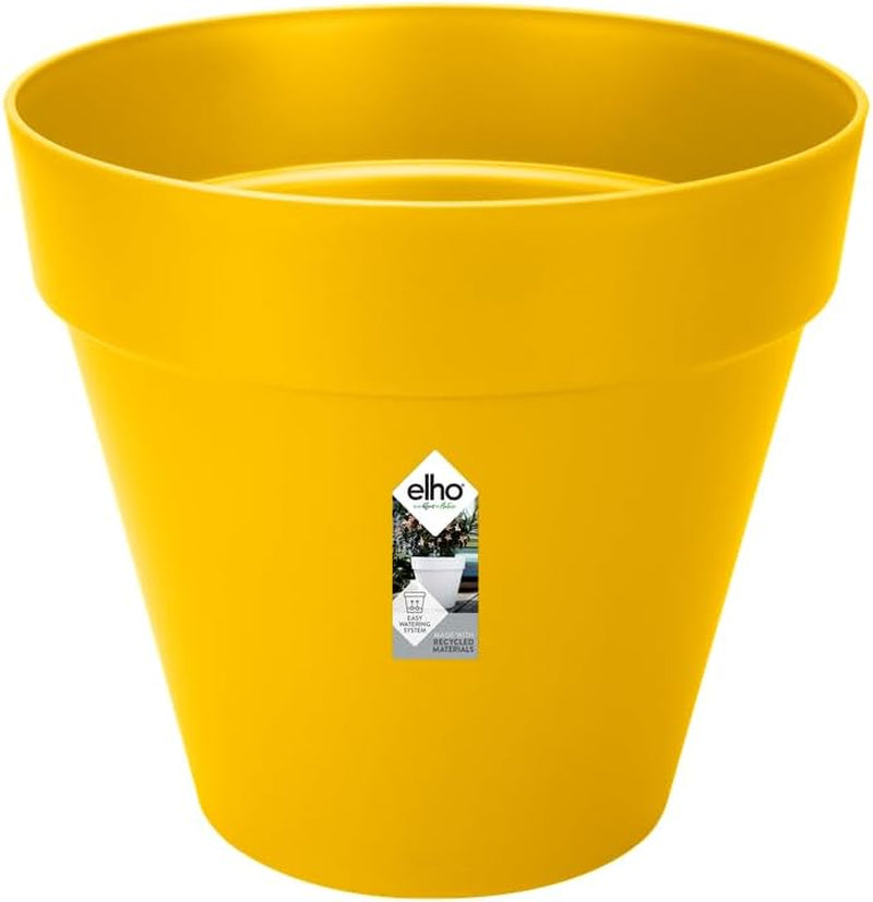 elho Loft Urban Round 40 - Doniczki zewnętrzne - 100% plastiku pochodzącego z recyklingu - Ø 38,5 x wys. 35,3 cm - Żółty/Ochra