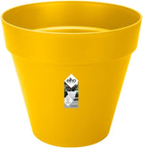 elho Loft Urban Round 40 - Doniczki zewnętrzne - 100% plastiku pochodzącego z recyklingu - Ø 38,5 x wys. 35,3 cm - Żółty/Ochra