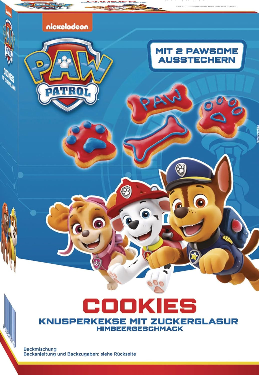 RUF X PAW Patrol Muffin Backmischung Mit Erdbeer-Geschmack, Für 12 Paw Patrol Muffins, Inkl.16 Oblaten-Auflegern Und Pawsome Muffin-Förmchen, 1 X 394G Naty Shop 475 G (opakowanie 1Er) Ciasteczka