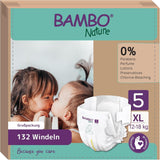 Pieluszki dziecięce Bambo Nature, rozmiar 1 (2-4 kg), 132 sztuki w pudełku miesięcznym | Pieluszki Premium ze zwiększoną ochroną przed wyciekami | Najwyższy komfort i swoboda dla noworodków | Pieluszki testowane dermatologicznie