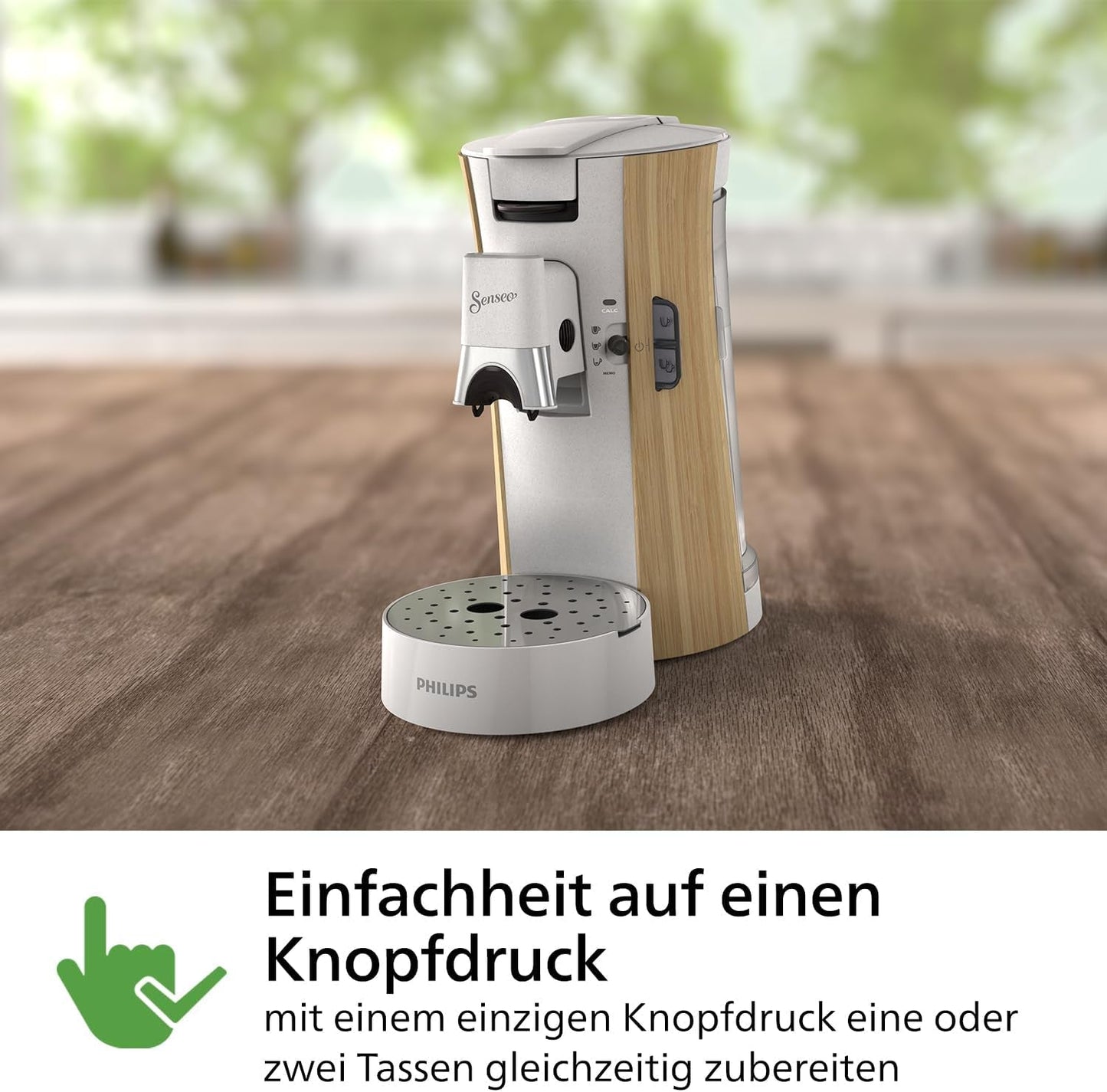 Ekspres do kawy z kapsułkami PHILIPS Senseo Select - Intensity Plus, z funkcją Memo na 3 specjały kawowe, Crema Plus, produkt ekologiczny, wysokiej jakości, jedwabiście biały (CSA240/05)