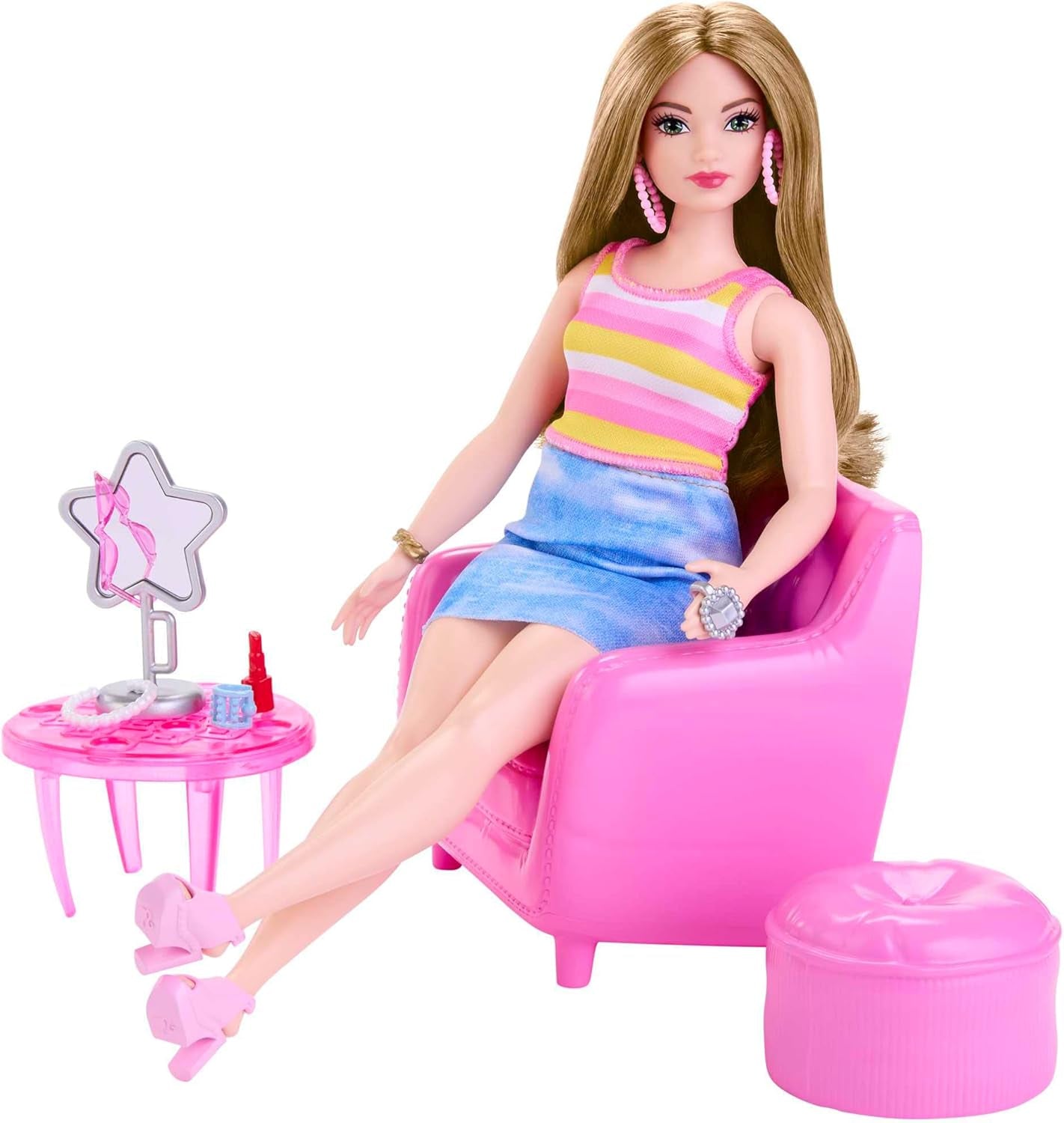 Zestaw lalek i szafek Barbie z ubraniami, akcesoriami i meblami salonowymi, trwała zabawa fryzjerska dla dzieci w wieku od 3 lat, HPL78