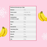 Plasterki banana liofilizowane 100g - chipsy bananowe liofilizowane - owoce suszone liofilizowane - plasterki banana suszonego do dekoracji, przekąsek, koktajli i deserów Produkty suszone Naty Shop
