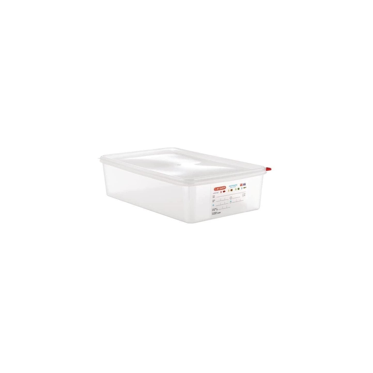 Pojemnik na żywność GN1/1 z pokrywką 13,7 l, 100 (wys.) x 530 (dł.) x 325 (gł.) mm Naty Shop Pudełka do przechowywania żywności 100 (wys.) X 530 (szer.) X 325 (gł.) Mm